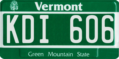 VT license plate KDI606