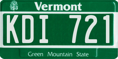 VT license plate KDI721