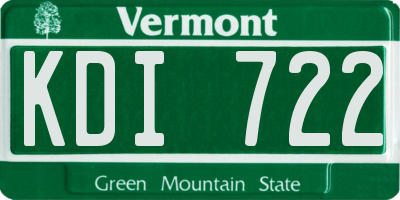 VT license plate KDI722