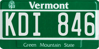 VT license plate KDI846
