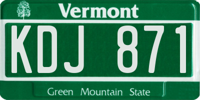 VT license plate KDJ871