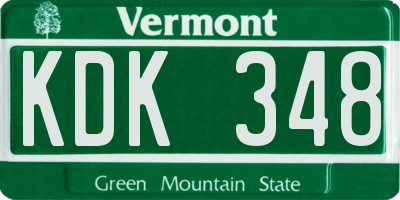VT license plate KDK348