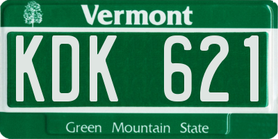 VT license plate KDK621