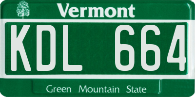 VT license plate KDL664