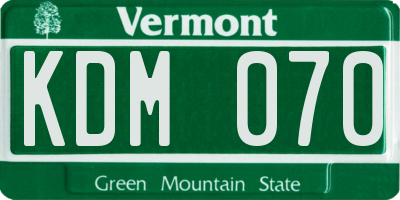VT license plate KDM070