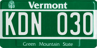 VT license plate KDN030