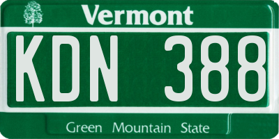 VT license plate KDN388