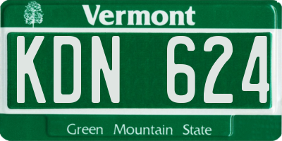 VT license plate KDN624