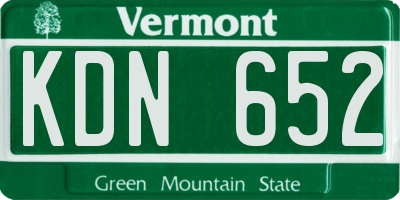 VT license plate KDN652