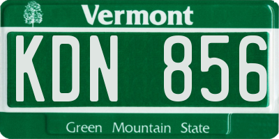 VT license plate KDN856