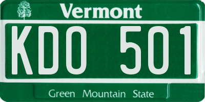 VT license plate KDO501