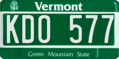 VT license plate KDO577