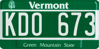 VT license plate KDO673