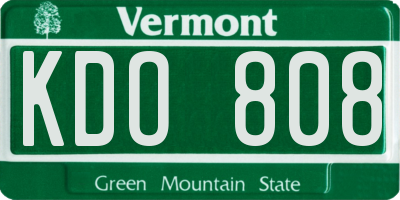 VT license plate KDO808