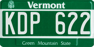 VT license plate KDP622