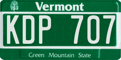 VT license plate KDP707