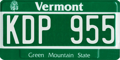 VT license plate KDP955