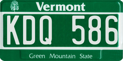 VT license plate KDQ586