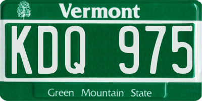 VT license plate KDQ975