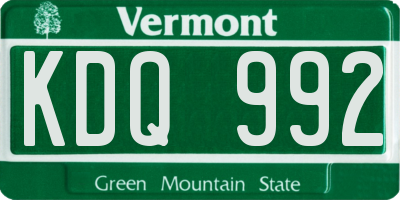 VT license plate KDQ992