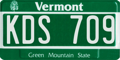 VT license plate KDS709