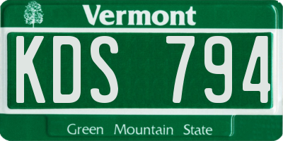 VT license plate KDS794