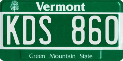 VT license plate KDS860