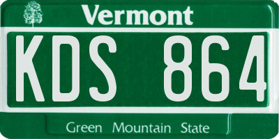 VT license plate KDS864