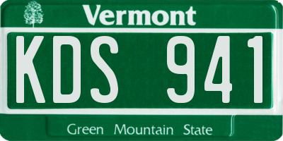 VT license plate KDS941