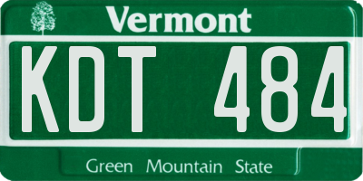 VT license plate KDT484