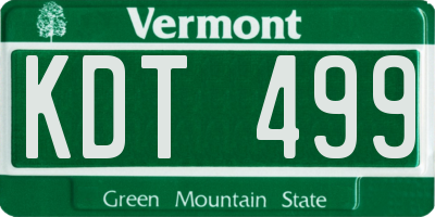 VT license plate KDT499