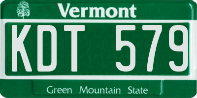 VT license plate KDT579