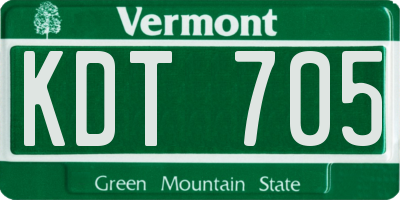 VT license plate KDT705