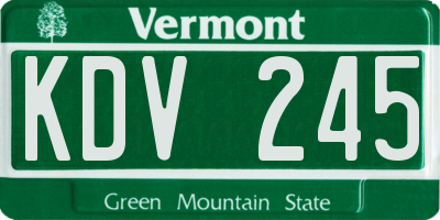VT license plate KDV245