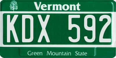 VT license plate KDX592