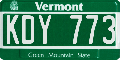 VT license plate KDY773