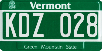 VT license plate KDZ028