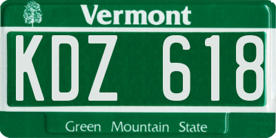 VT license plate KDZ618