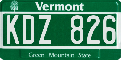 VT license plate KDZ826