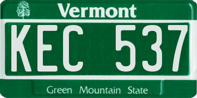 VT license plate KEC537