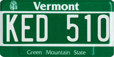 VT license plate KED510