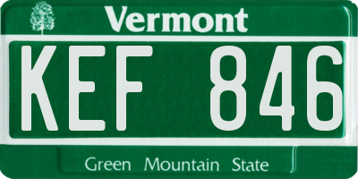 VT license plate KEF846