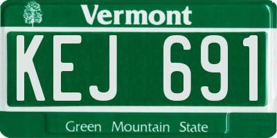 VT license plate KEJ691