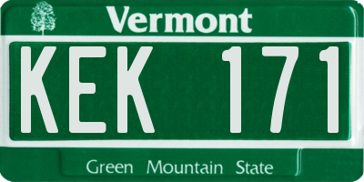VT license plate KEK171