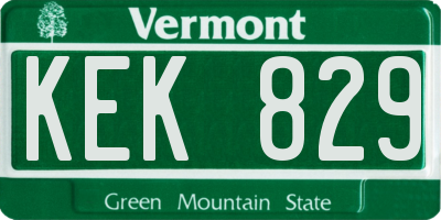 VT license plate KEK829