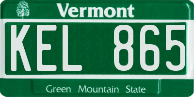 VT license plate KEL865