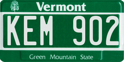 VT license plate KEM902