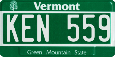 VT license plate KEN559