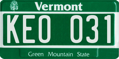 VT license plate KEO031