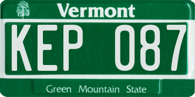 VT license plate KEP087